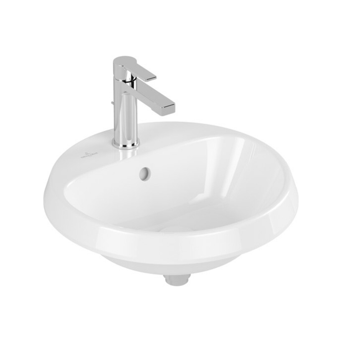 V&B Einbauwaschbecken Architectura d 45cm, rd, 1 Hahnl., o. Überlauf, weiß