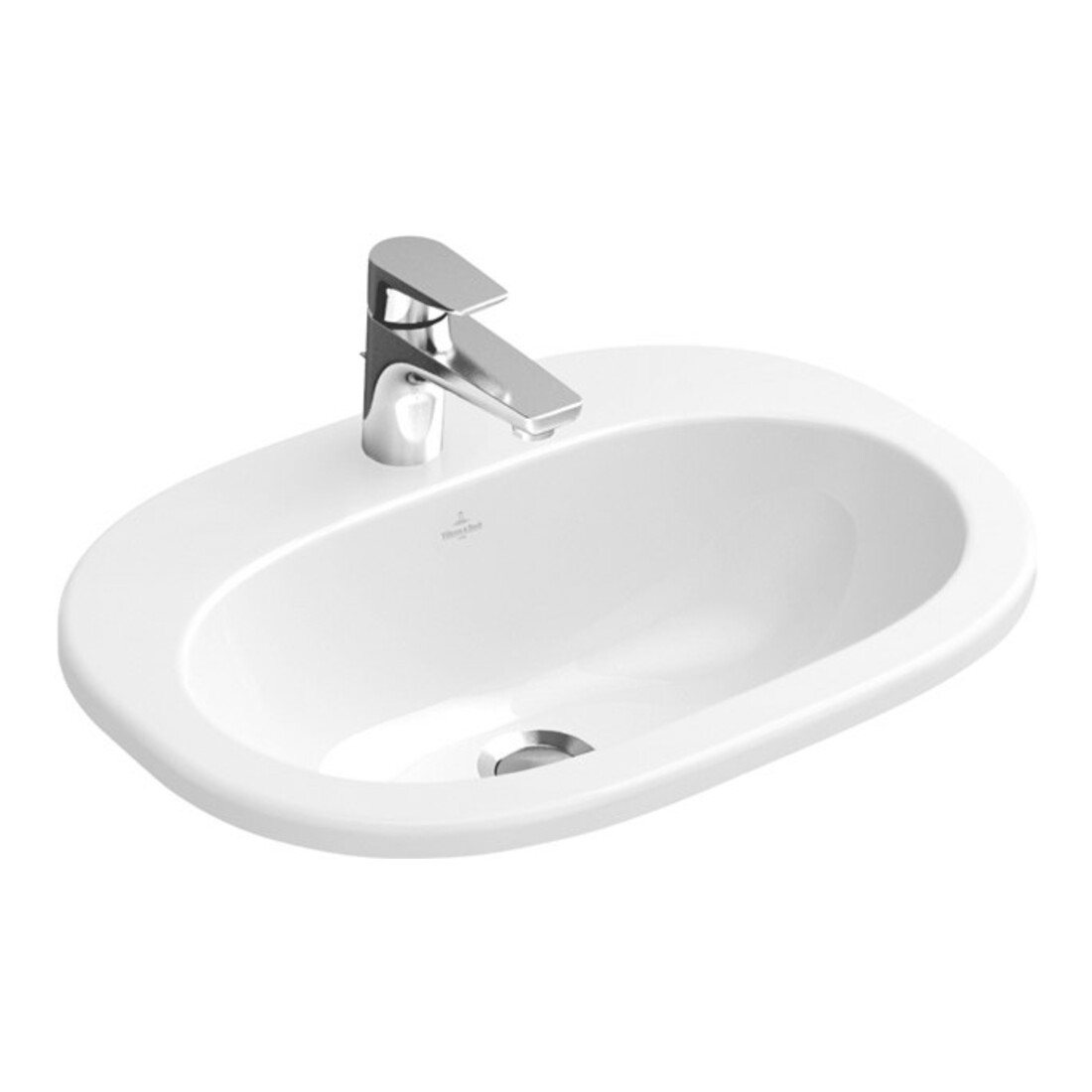 V&B Einbauwaschtisch O.Novo 56x40,5cm, m Hahnl., ohne Überlauf, weiß