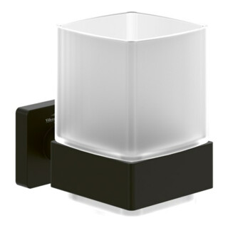 V&B Elements Support Verre Striking 99x100x123mm, Verre Satiné, Noir Mat