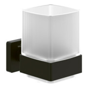 V&B Elements Support Verre Striking 99x100x123mm, Verre Satiné, Noir Mat