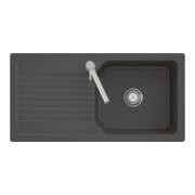 V&B Évier à fleur Linara 60 Flat avec garniture vidage, manuel, graphite CeramicPlus