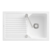 V&B Évier affleurant Linara 45 Flat avec garniture vidage, excentrique, acier blanc C-plus
