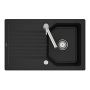 V&B Évier affleurant Linara 45 Flat avec garniture vidage, excentrique, Chrome CeramicPlus