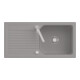 V&B Évier affleurant Linara 60 Flat avec garniture vidage, excentrique, fossil CeramicPlus-1