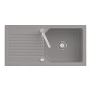 V&B Évier affleurant Linara 60 Flat avec garniture vidage, excentrique, fossil CeramicPlus