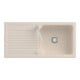 V&B Évier affleurant Linara 60 Flat avec garniture vidage, excentrique, ivoire CeramicPlus-1