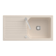 V&B Évier affleurant Linara 60 Flat avec garniture vidage, excentrique, ivoire CeramicPlus