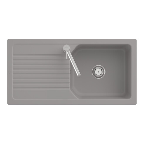 V&B Évier affleurant Linara 60 Flat avec garniture vidage, fossil CeramicPlus