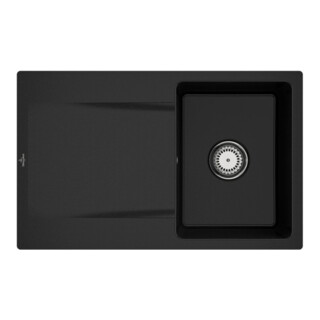 V&B Évier affleurant Siluet 45 Flat avec garniture vidage, commande manuelle, chromite