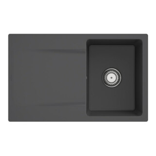 V&B Évier affleurant Siluet 45 Flat avec garniture vidage, commande manuelle, graphite