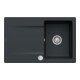 V&B Évier affleurant Siluet 45 Flat avec garniture vidage, excentrique, noir pur-1
