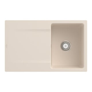 V&B Évier affleurant Siluet 45 Flat avec vidage, commande manuelle, ivoire