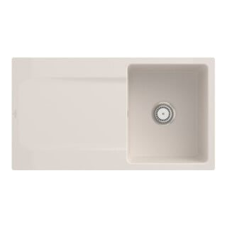 V&B Évier affleurant Siluet 50 Flat avec garniture de vidage, commande manuelle, crema