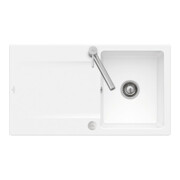 V&B Évier affleurant Siluet 50 Flat avec garniture vidage, commande excentrique, blanc