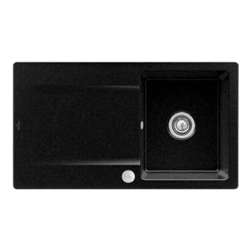 V&B Évier affleurant Siluet 50 Flat avec garniture vidage, commande excentrique, chromite