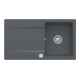 V&B Évier affleurant Siluet 50 Flat avec garniture vidage, commande excentrique, graphite-1