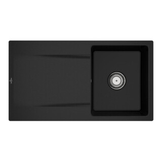 V&B Évier affleurant Siluet 50 Flat avec garniture vidage, commande manuelle, chromite