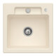 V&B Évier affleurant Siluet 50 S Flat avec garniture vidage, commande excentrique, ivoire-1