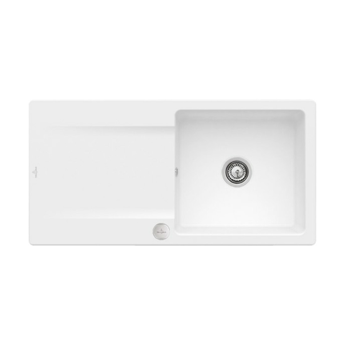 V&B Évier affleurant Siluet 60 Flat avec garniture vidage, excentrique, acier blanc C-plus
