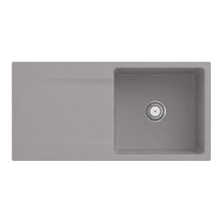 V&B Évier affleurant Siluet 60 Flat avec garniture vidage, fossil CeramicPlus