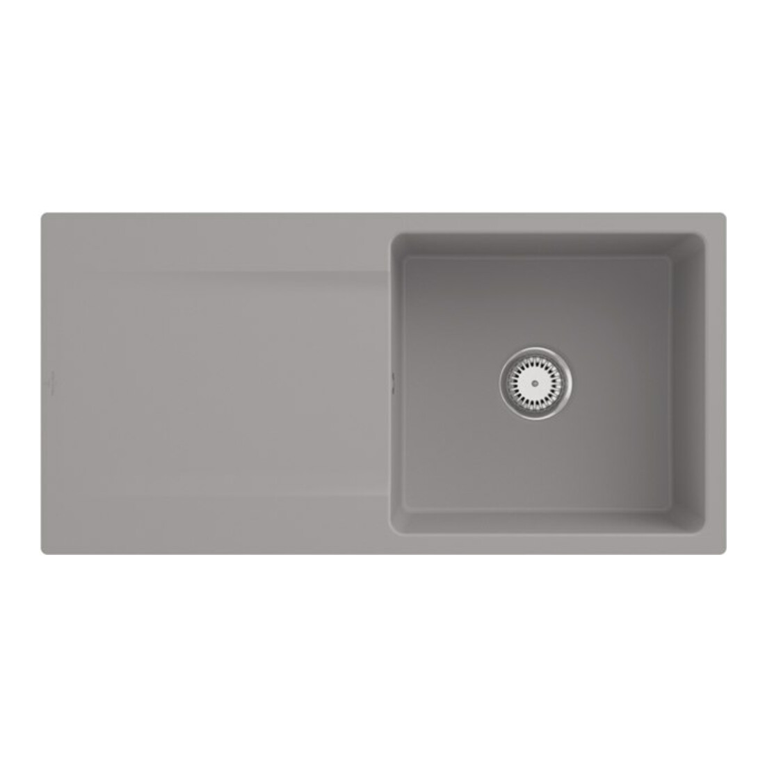 V&B Évier affleurant Siluet 60 Flat avec garniture vidage, fossil CeramicPlus