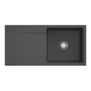 V&B Évier affleurant Siluet 60 Flat avec garniture vidage, manuel, graphite CeramicPlus