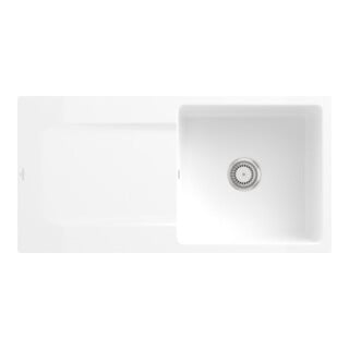 V&B Évier affleurant Siluet 60 Flat c/ garniture vidange, blanc alpin CeramicPlus