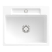 V&B Évier affleurant Siluet 60 S Flat avec garniture vidage, commande manuelle, blanc alpin