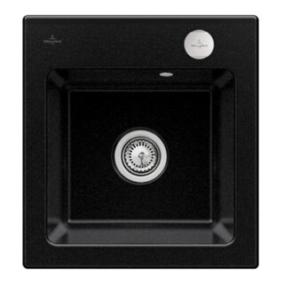 V&B Évier affleurant Subway 45 XS Flat avec garniture vidage, commande excentrique, chromite
