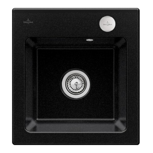 V&B Évier affleurant Subway 45 XS Flat avec garniture vidage, commande excentrique, chromite