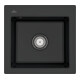 V&B Évier affleurant Subway 50 S Flat avec garniture, commande manuelle, noir pur-1