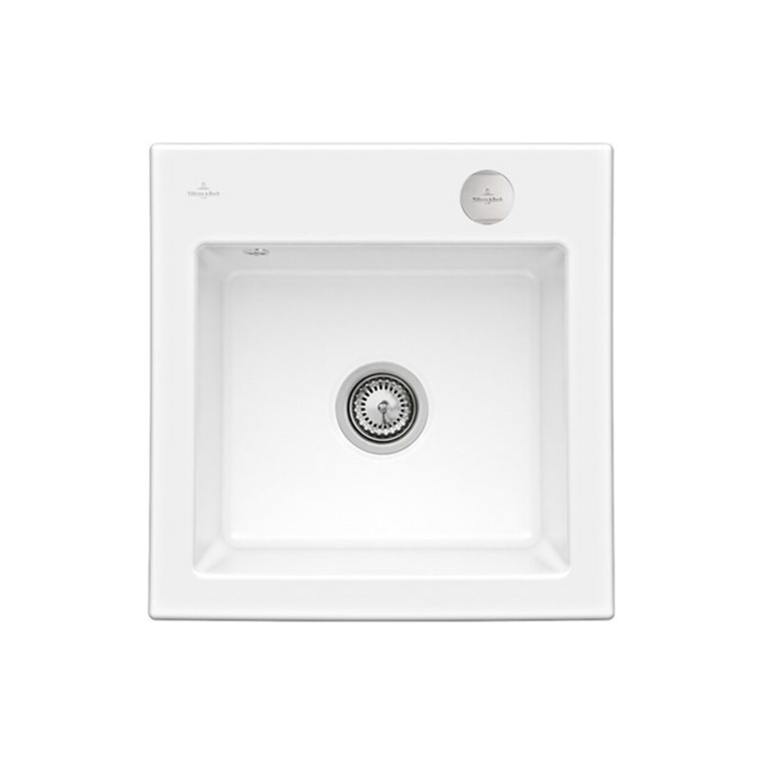 V&B Évier affleurant Subway 50 S Flat avec garniture, excentrique, blanc neige