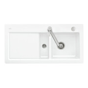 V&B Évier affleurant Subway 60 Flat droite, avec garniture vidage, blanc