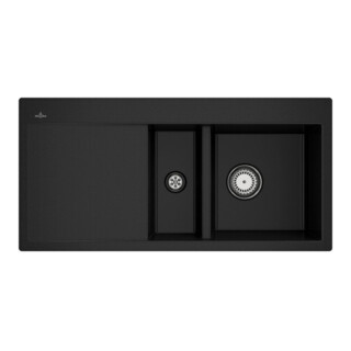 V&B Évier affleurant Subway 60 Flat droite, avec garniture vidage, commande manuelle, chromite