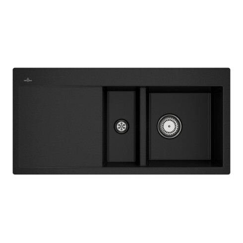 V&B Évier affleurant Subway 60 Flat droite, avec garniture vidage, commande manuelle, chromite