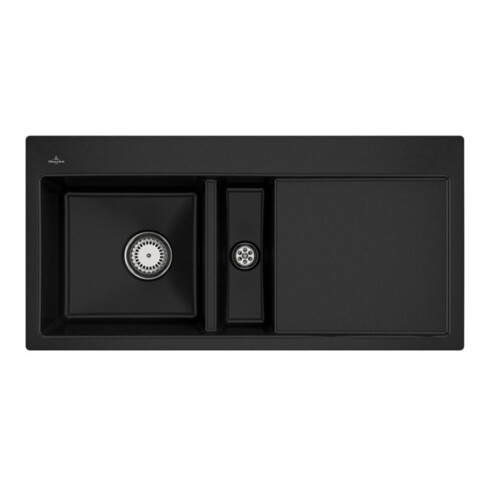 V&B Évier affleurant Subway 60 Flat gauche, avec garniture, commande manuelle, chromite