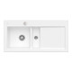 V&B Évier affleurant Subway 60 Flat gauche, avec garniture vidage, commande excentrique, blanc-1