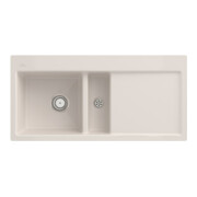 V&B Évier affleurant Subway 60 Flat gauche, avec garniture vidage, commande manuelle, crema