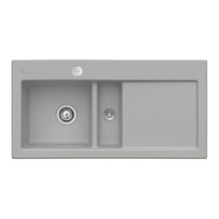 V&B Évier affleurant Subway 60 Flat gauche, avec garniture vidage, excentrique, fossil