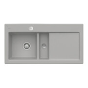 V&B Évier affleurant Subway 60 Flat gauche, avec garniture vidage, excentrique, fossil