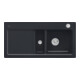 V&B Évier affleurant Subway 60 Flat re, avec garniture vidage, excentrique, noir pur-1