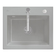 V&B Évier affleurant Subway 60 S Flat avec garniture vidage, commande excentrique, fossil
