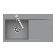 V&B Évier affleurant Subway Style 50 Flat droite, avec garniture, excentrique, noir pur