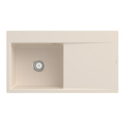 V&B évier affleurant Subway Style 50 Flat gauche, avec garniture, ivoire CeramicPlus