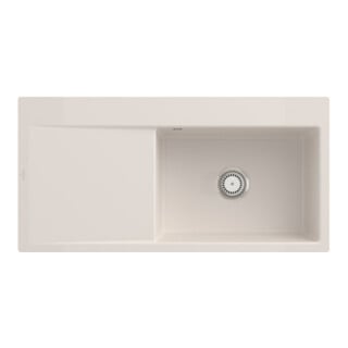 V&B Évier affleurant Subway Style 60 Flat droite, avec garniture, crema CeramicPlus