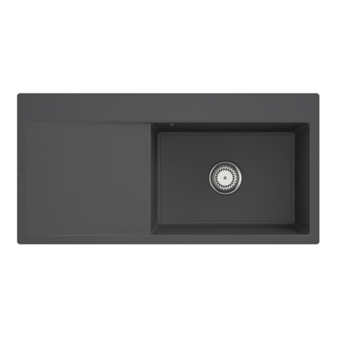 V&B évier affleurant Subway Style 60 Flat droite, avec garniture, poignée, graphite C-plus