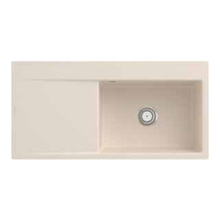 V&B évier affleurant Subway Style 60 Flat droite, avec garniture vidage, ivoire CeramicPlus