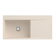 V&B évier affleurant Subway Style 60 Flat gauche, avec garniture, ivoire CeramicPlus