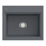 V&B évier affleurant Subway Style 60 S Flat D, avec garniture vidage, commande manuelle, graphite