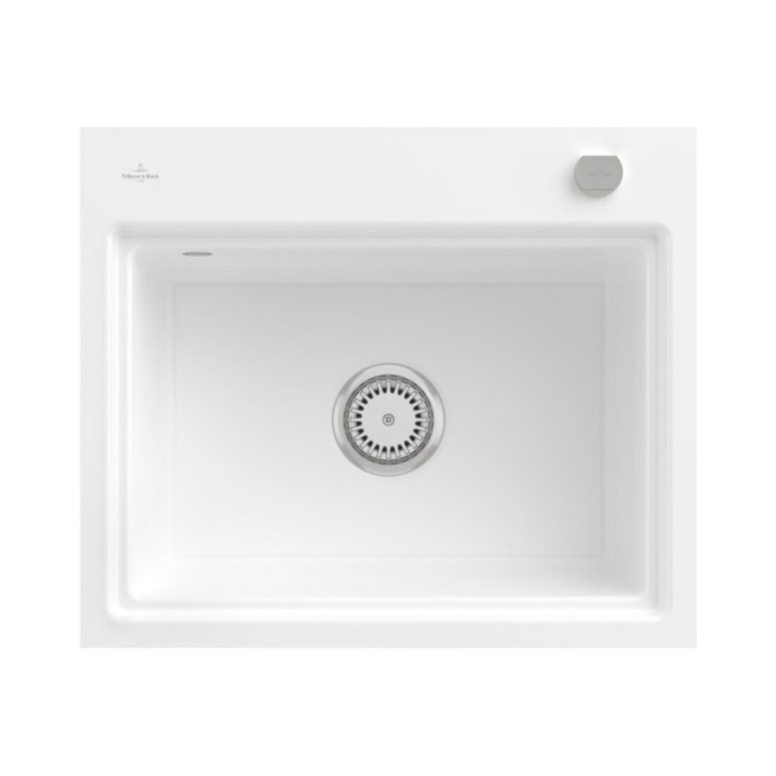 V&B évier affleurant Subway Style 60 S Flat droite, avec garniture, blanc neige